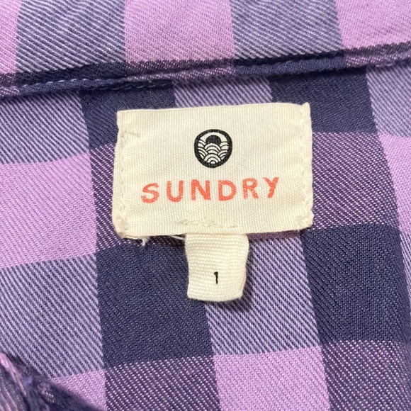 Sundry Button Down Flannel Shirt Size 1 - Picture 4 of 6